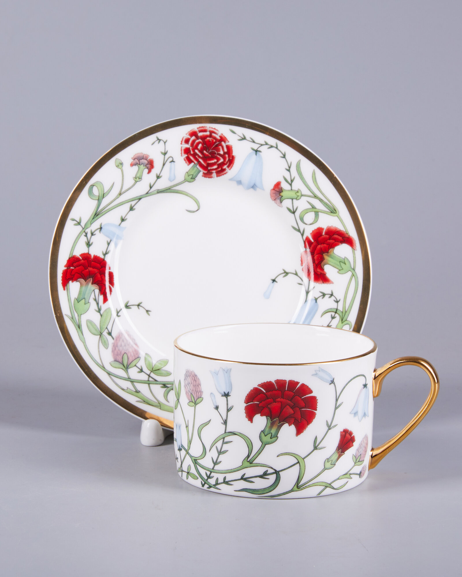 Чайная пара "Сад Алисы", форма Идиллия, костяной фарфор, 250 мл, Императорский фарфоровый завод