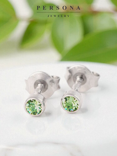 Изображение товара Серьги пусеты, серебро, 925 проба, родирование, кристаллы Swarovski