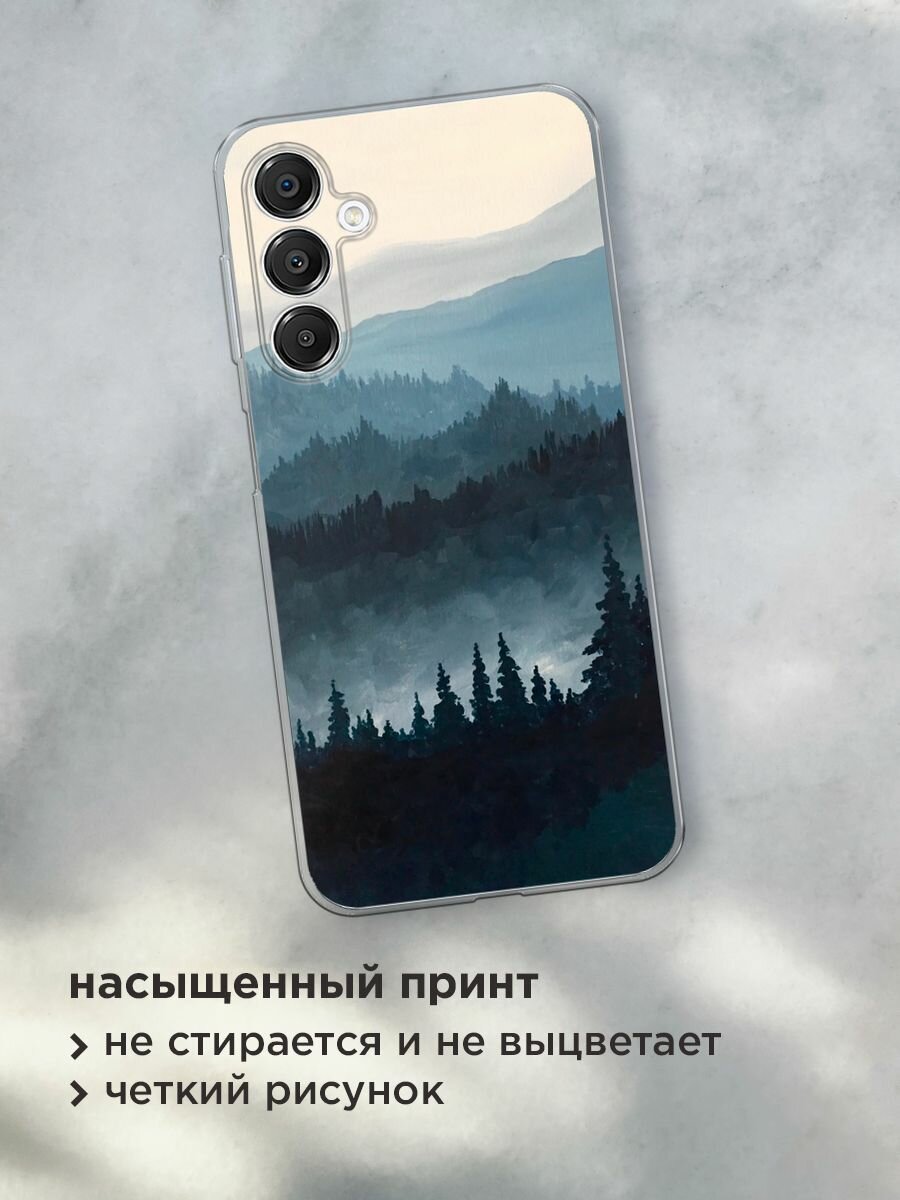 Чехол на Samsung Galaxy A16 / Самсунг А16 с принтом Туманные горы — фото 1