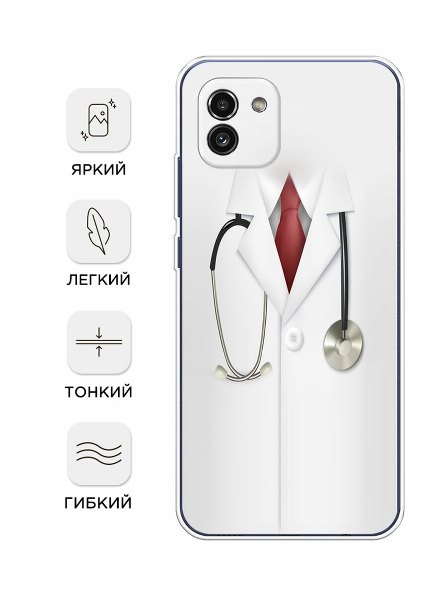 Чехол на Samsung Galaxy A03 / Самсунг Галакси А03 с принтом "Халат врача" — фото 1