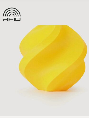 Изображение товара PLA Basic Yellow 1 кг, пластик Bambu Lab для 3d принтера, на катушке желтый