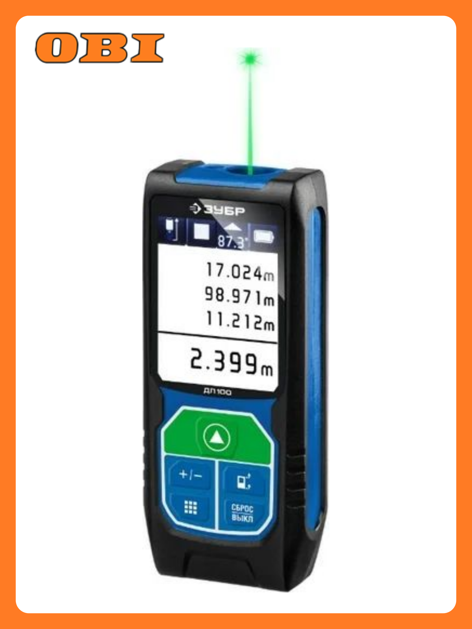 ЗУБР  ДЛ-100 100 м лазерный дальномер Профессионал (34923)