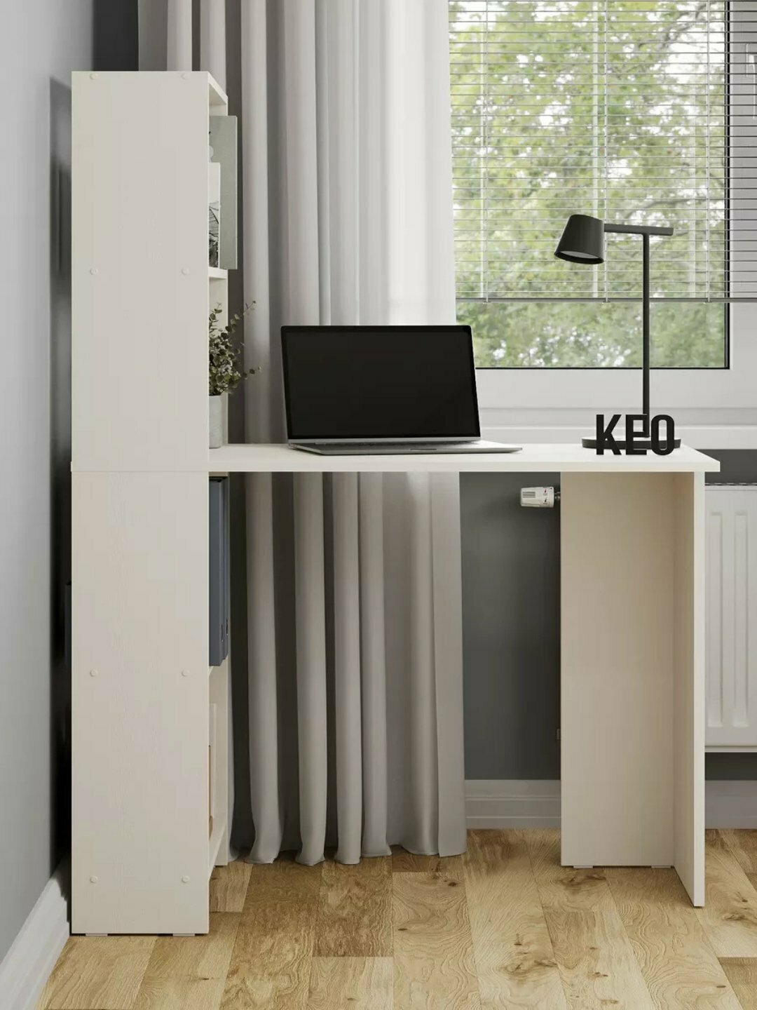 Письменный стол Martin CTK100, белый глянец, ЛДСП, 90x45x130 см — фото 1