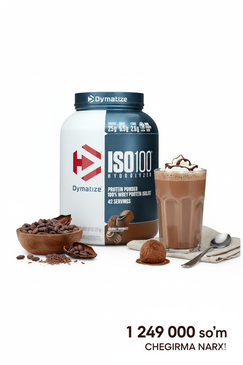 Протеин Dymatize ISO 100, шоколадный, сывороточный изолят, 2.27кг