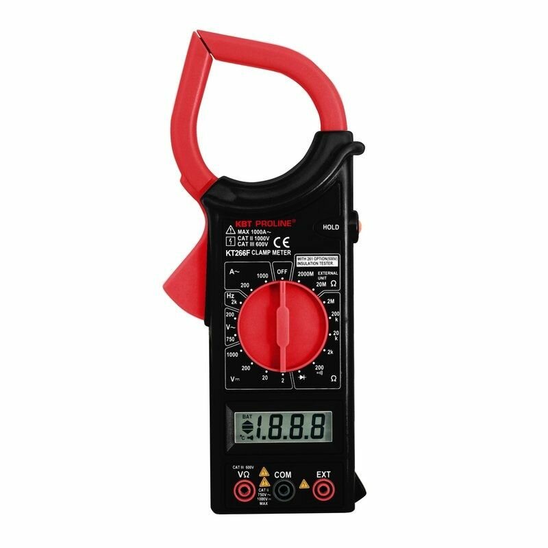 Клещи токовые КВТ цифровые, KT 266F, серия PROLINE