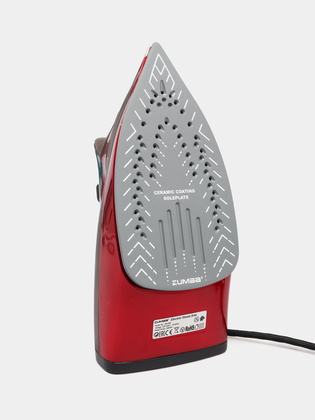 Паровой утюг Zumba ZM-260, мощность 2600Вт, керамический, вертикальное отпаривание, система защиты от накипи