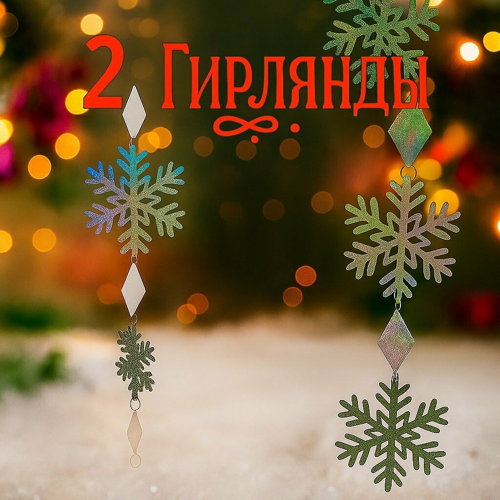 Две новогодние гирлянды для дома и ёлки