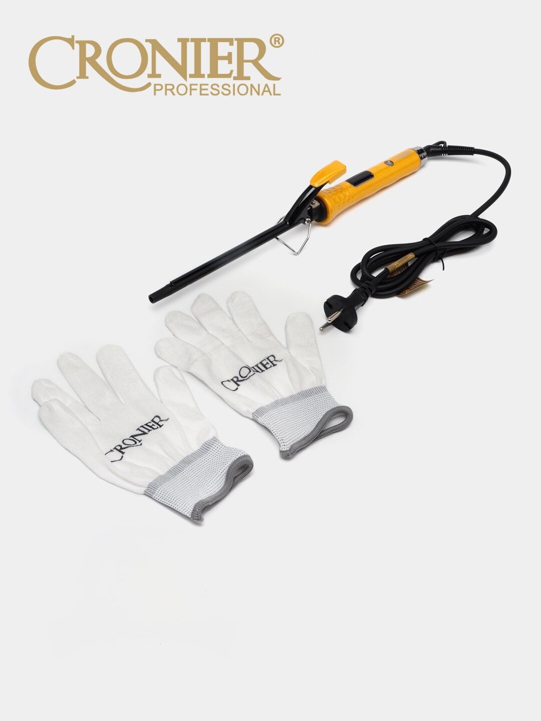 Профессиональные щипцы для завивки волос Cronier CR-2064 – длинные пластины, 230 °C, кератиновое покрытие, быстрый