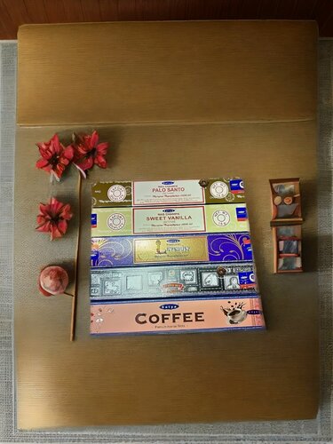 Изображение товара Набор из благовоний Satya 5шт. "Coffee, Sweet vanilla, Lavander, Palo Santo, Super hit"