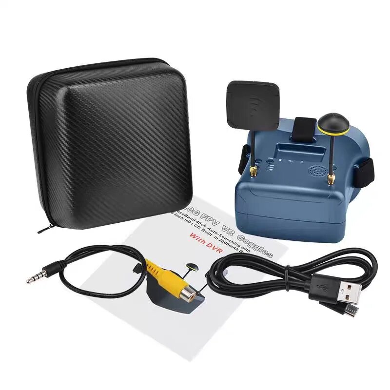 Очки для дрона FPV 58G 43-дюймовый дисплей для передачи видео 008D 43-дюймовый двойной прием Встроенный аккумулятор Видео HD DVR Разнообразительность