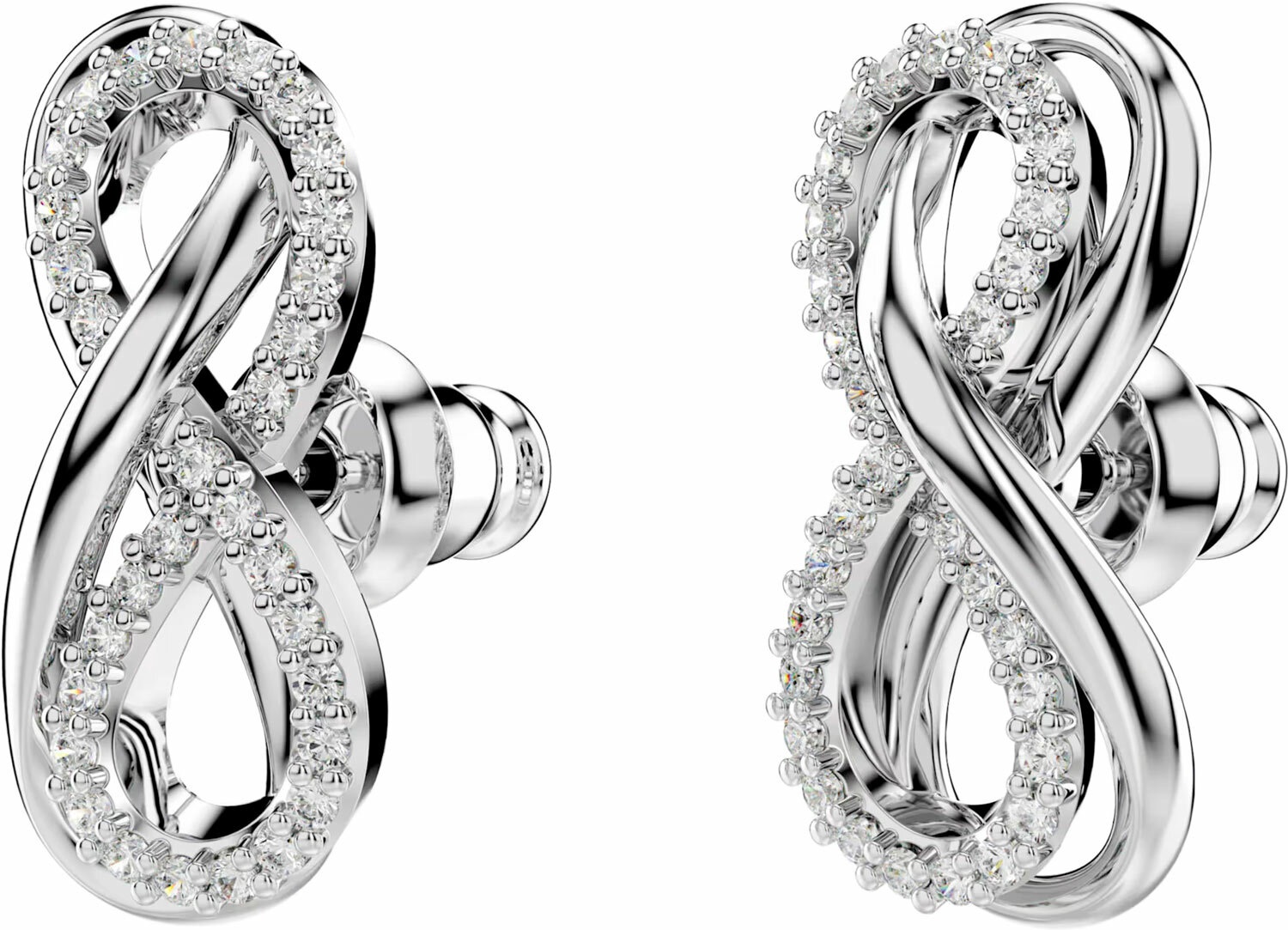 Серьги с подвесками SWAROVSKI, кристаллы Swarovski, размер 17 мм, серебряный, белый — фото 1