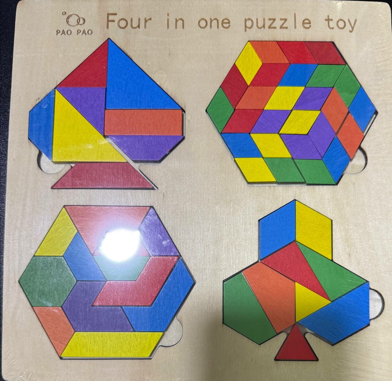 Настольная игра Geometric figures, 130 деталей, акрил, бумага, дерево — фото 1