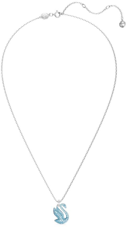 Колье SWAROVSKI, кристаллы Swarovski, длина 47 см, серебряный, голубой — фото 1