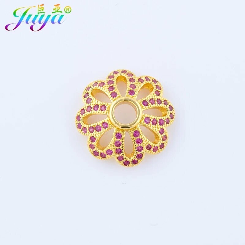 Juya медные бусины, 2шт, gold red