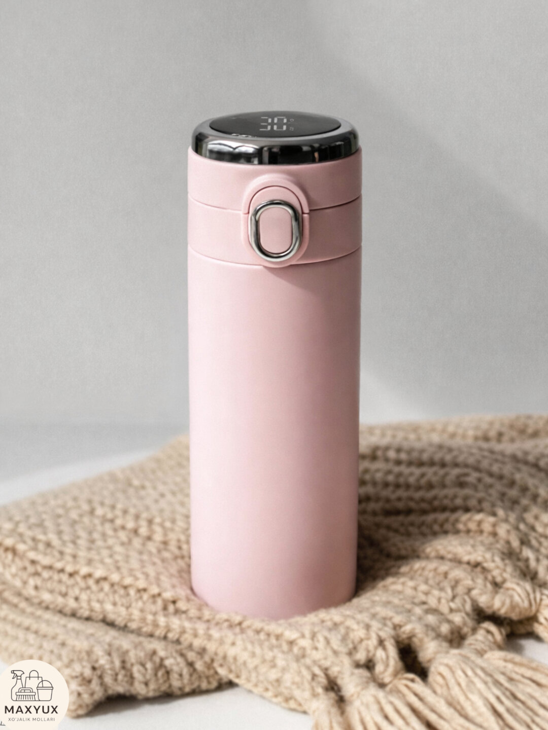 Термос из нержавеющей стали с дисплеем температуры - Розовый