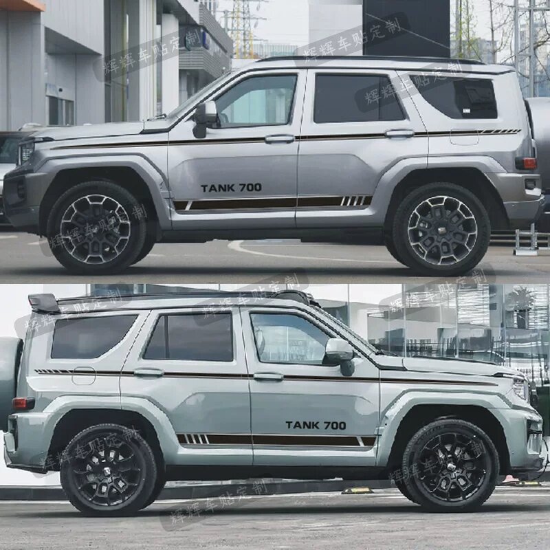 Черная стандартная ПВХ наклейка для Танк 700 Hi4-T, автомобильная полоса декора