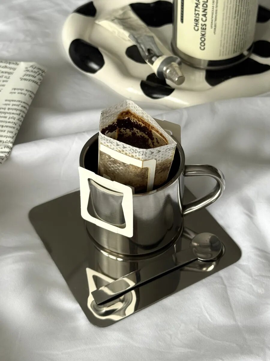 Чайная пара Тепло в руках, кружка и блюдце, 150мл, металлическая, с ложкой