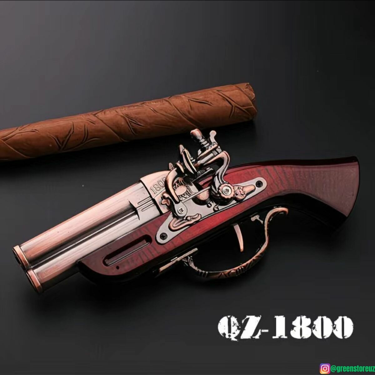 Металлическая зажигалка-модель пистолета — винтажная настольная зажигалка, декоративный коллекционный сувенир