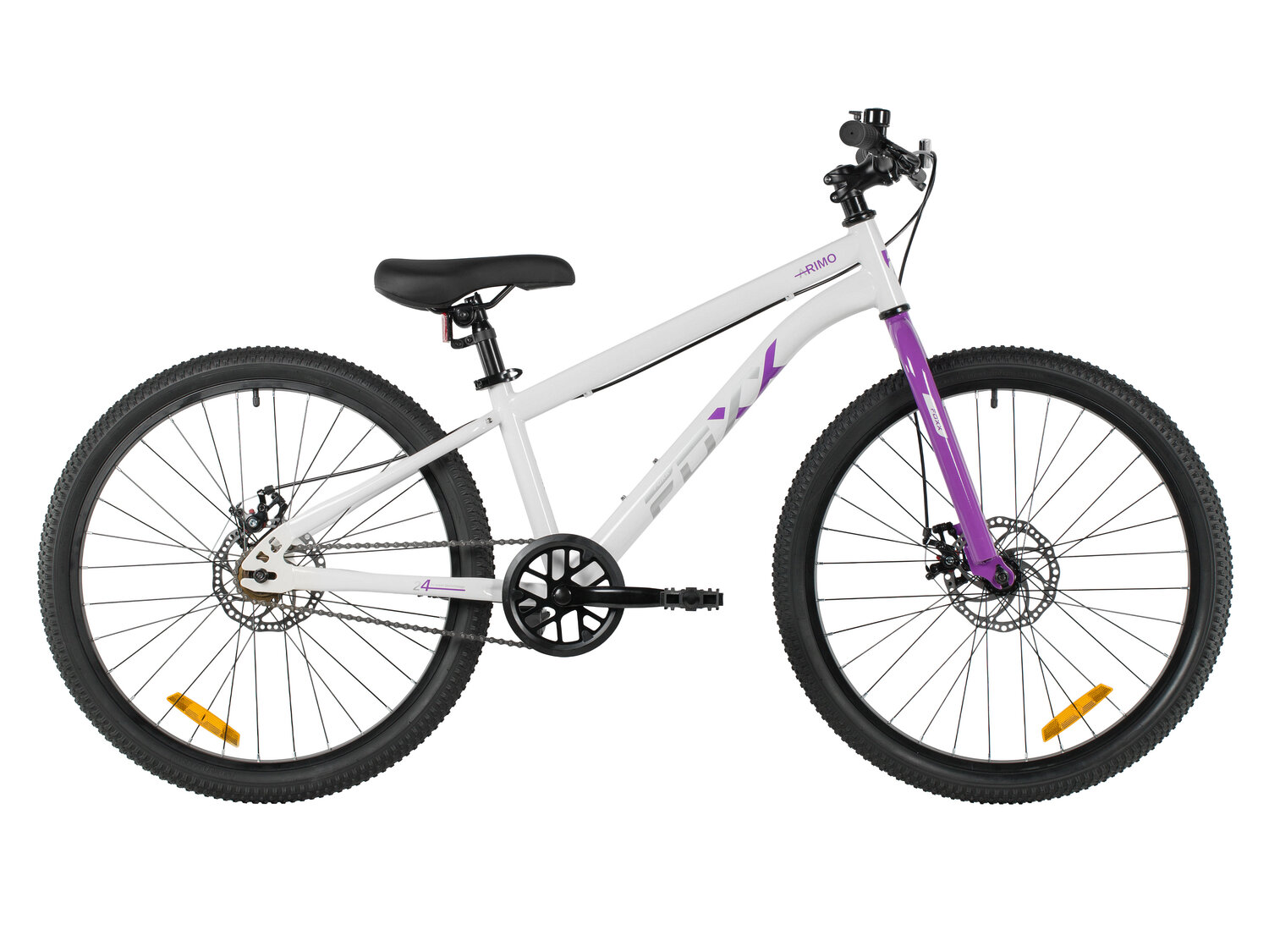 Велосипед Foxx Arimo Disk 24 (2026), стальная рама, размер 12", цвет Белый