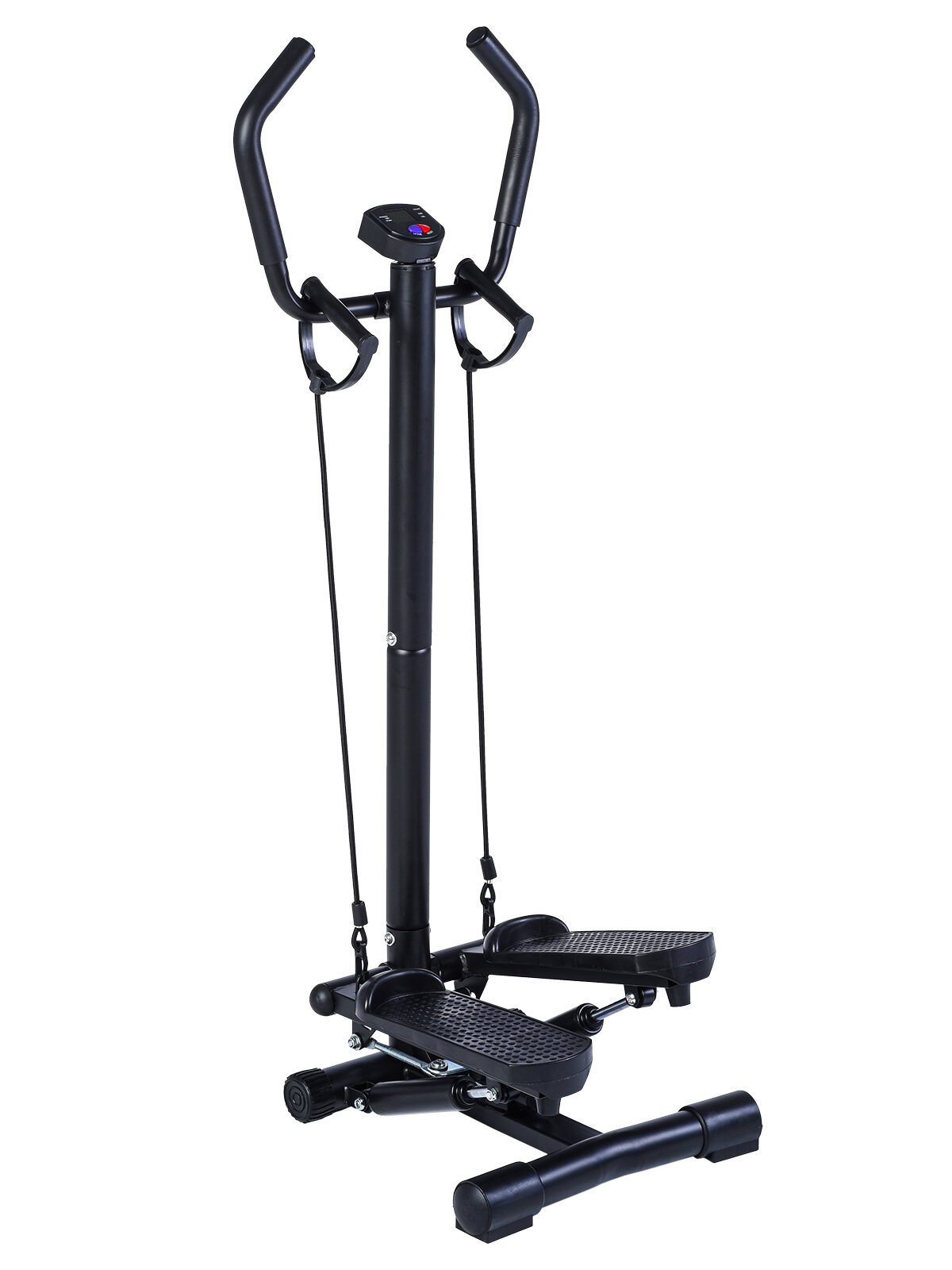 Степпер EVO FITNESS One, для дома, телескопическая регулировка ручки, эспандеры, черный