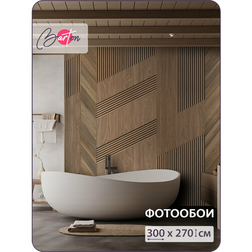 фото Фотообои на стену флизелиновые 3d абстракция геометрия дерево 300x270 см bartonwall m296_b barton wallpapers