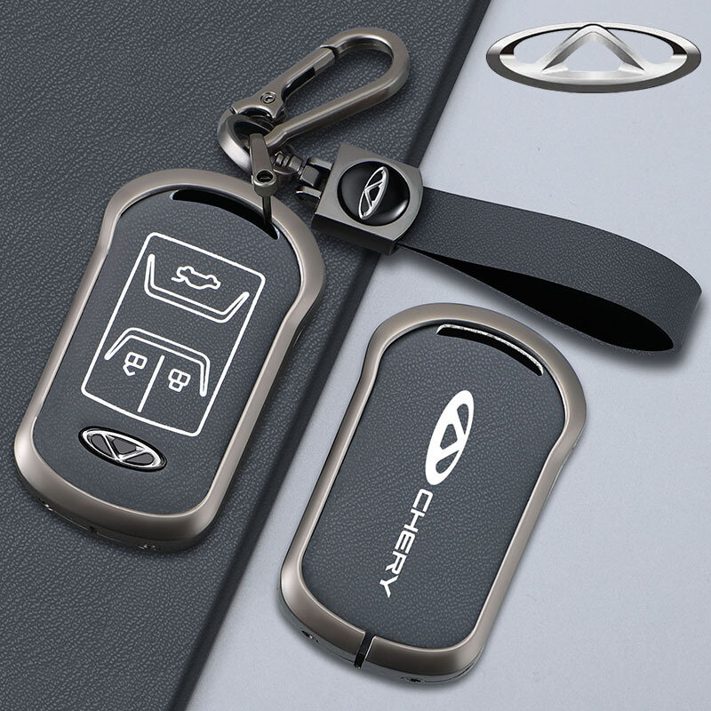 Чехол для ключа автомобиля Chery A Series в цвете Дарк Найт Грин с круглой пряжкой, унисекс