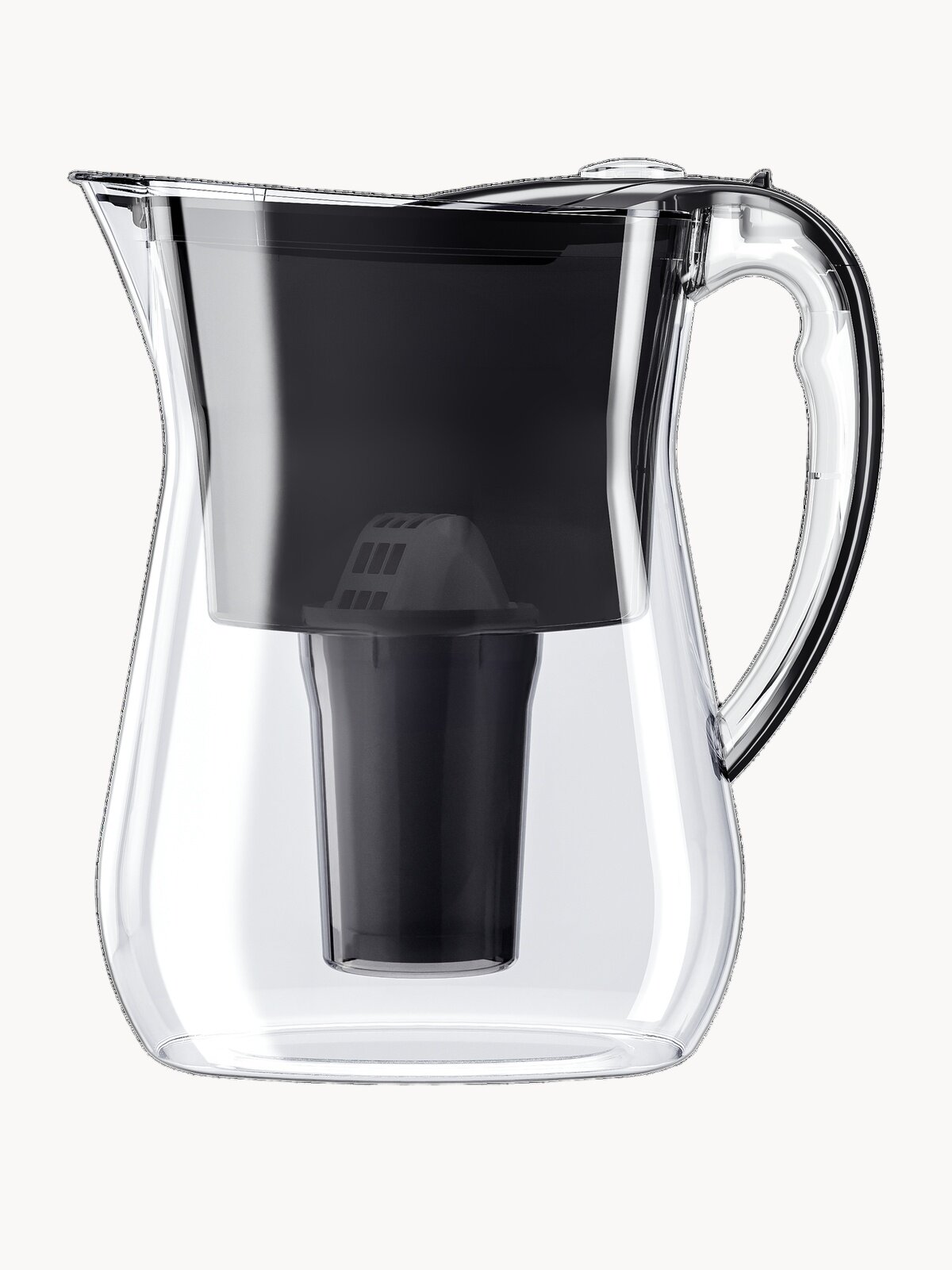 Фильтр-кувшин "Лион" Аквафор, черный, с ресурсом 350 л, прозрачный корпус