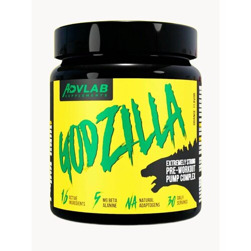 Предтренировочный комплекс для экстремального увеличения мышечной массы 300 г, аргинин, цитрули малат, аакг и энергетик для мотивации и работоспособности Godzilla, вкус бабл гам предтрен 30 порций