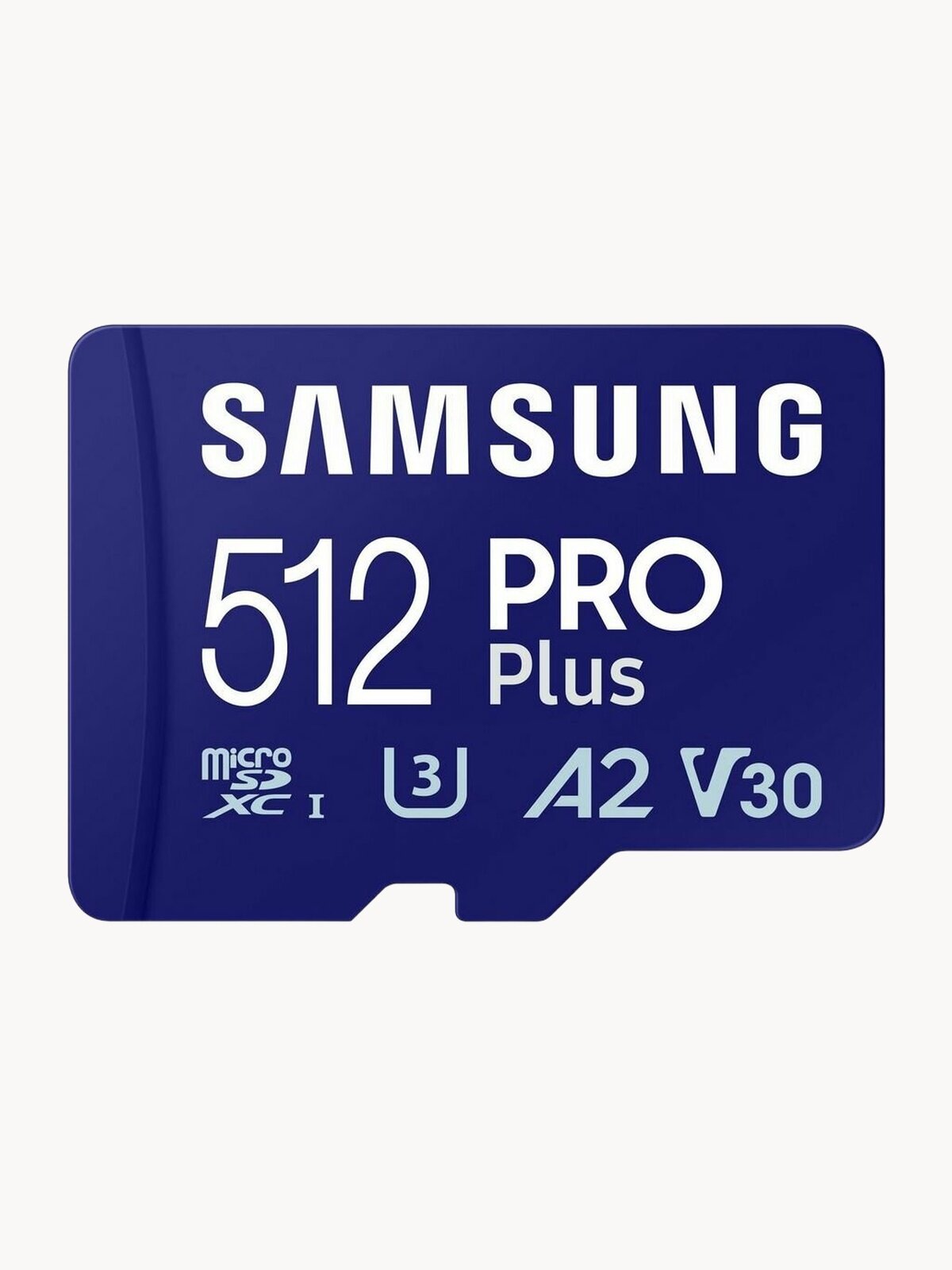 Карта памяти Samsung PRO Plus, 512 ГБ, MicroSDXC, A2 V30 UHS-I Class 3 (U3), SD-адаптер в комплекте (MB-MD512SA/APC)