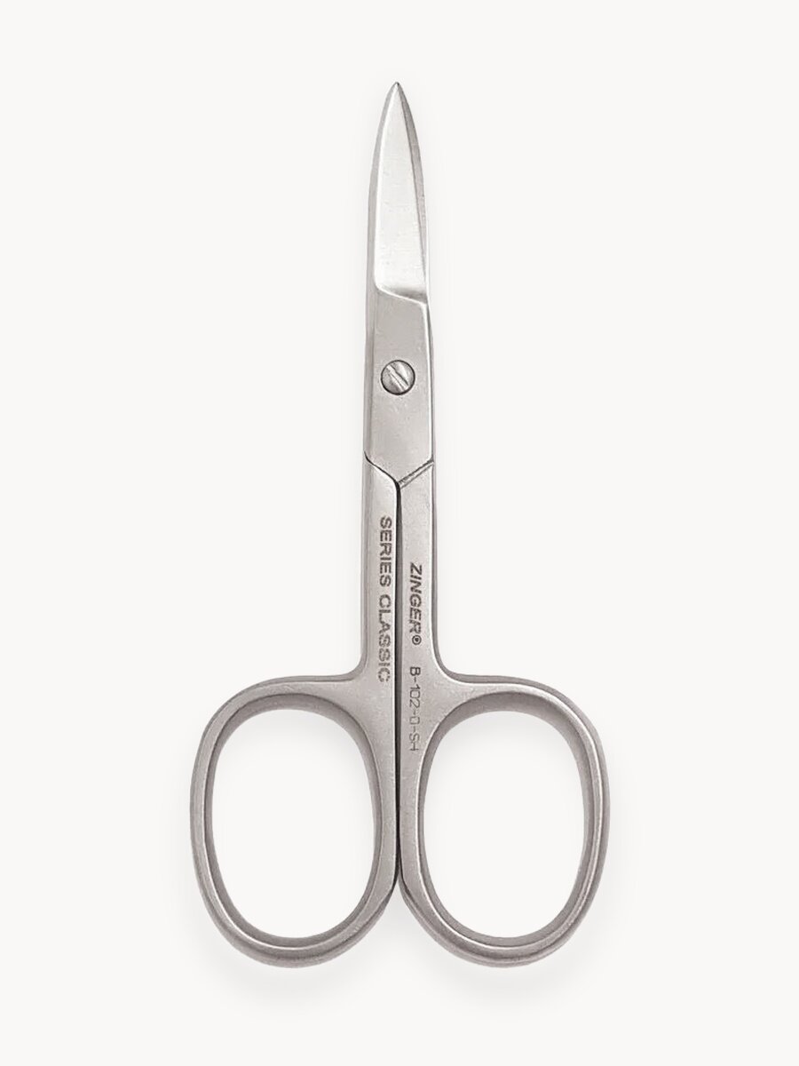 Ножницы маникюрные для ногтей Zinger B-102 D/FD SH Classic изогнутые, нержавеющая сталь, ручная заточка, матовый