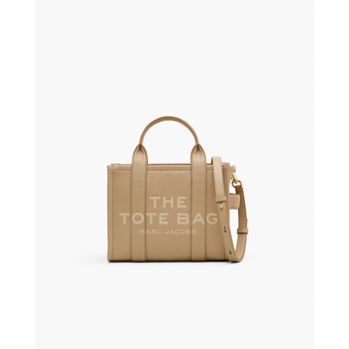 фото Сумка тоут marc jacobs the leather small tote bag, фактура зернистая, бежевый