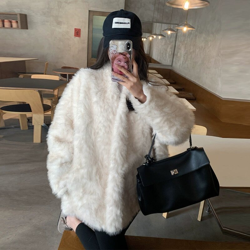 Зимняя новинка 2025 года — утолщенная меховая куртка-кардиган, экологически чистая шуба Pure Desire