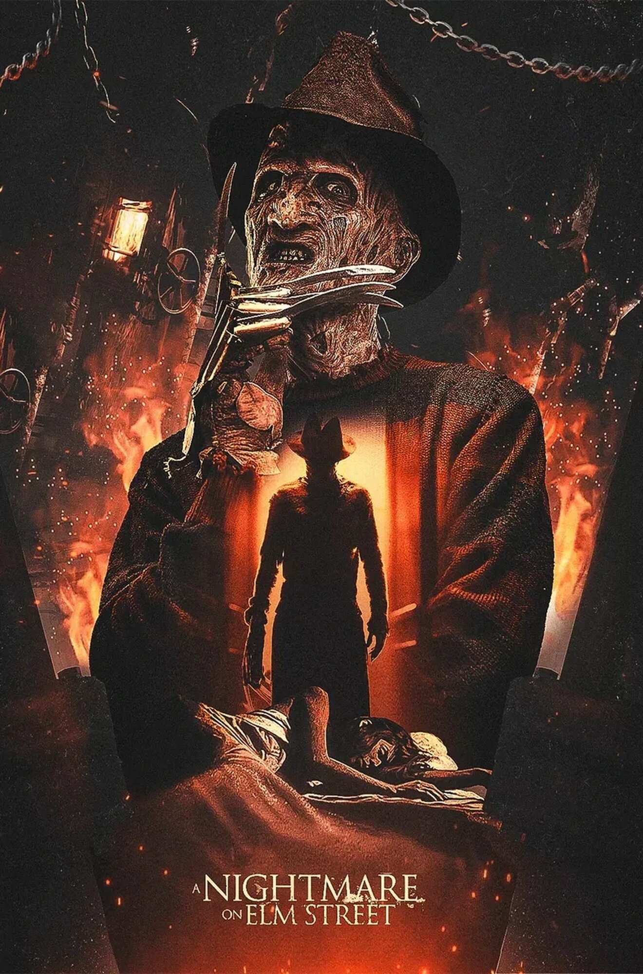 Плакат, постер Фредди Крюгер. Кошмар на улице Вязов на бумаге, размер 42х60см