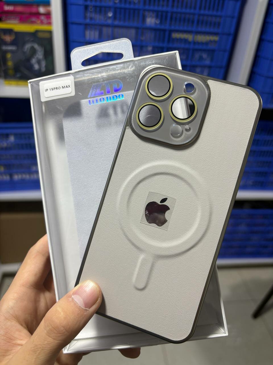 Чехол, для iPhone 15 Pro, стеклянный, защита камеры, MagSafe