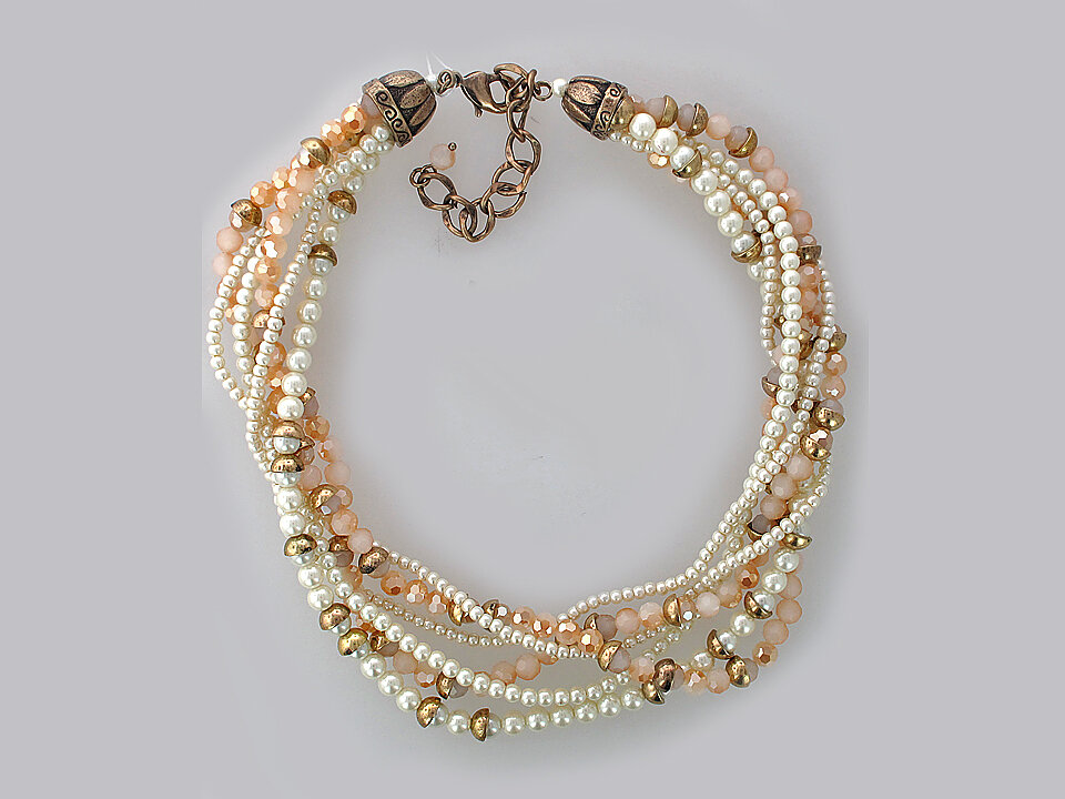 Колье Эстет  стекло  жемчуг имитация