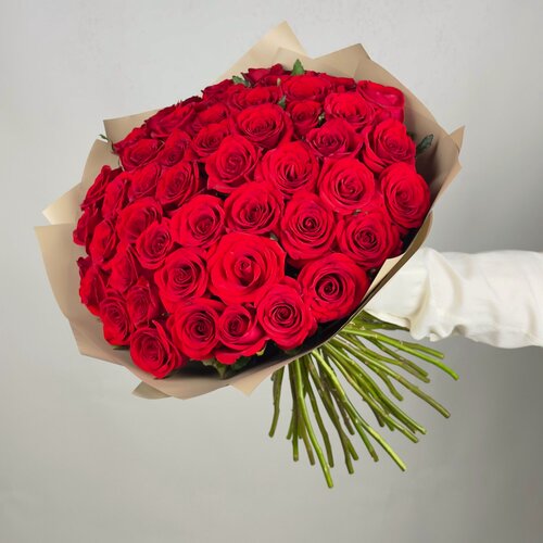 Изображение товара Букет цветов из 51 красной розы Россия 40 см