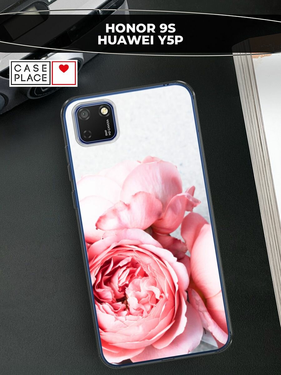 Чехол на Honor 9S/Huawei Y5p / Хонор 9S/Хуавей Y5p с принтом "Пионы на белом"