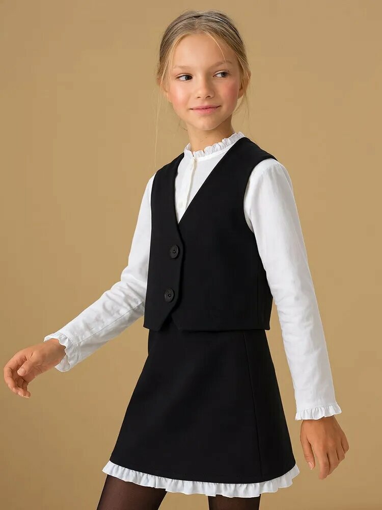 Школьный пиджак MARK FORMELLE, размер 128-134, черный