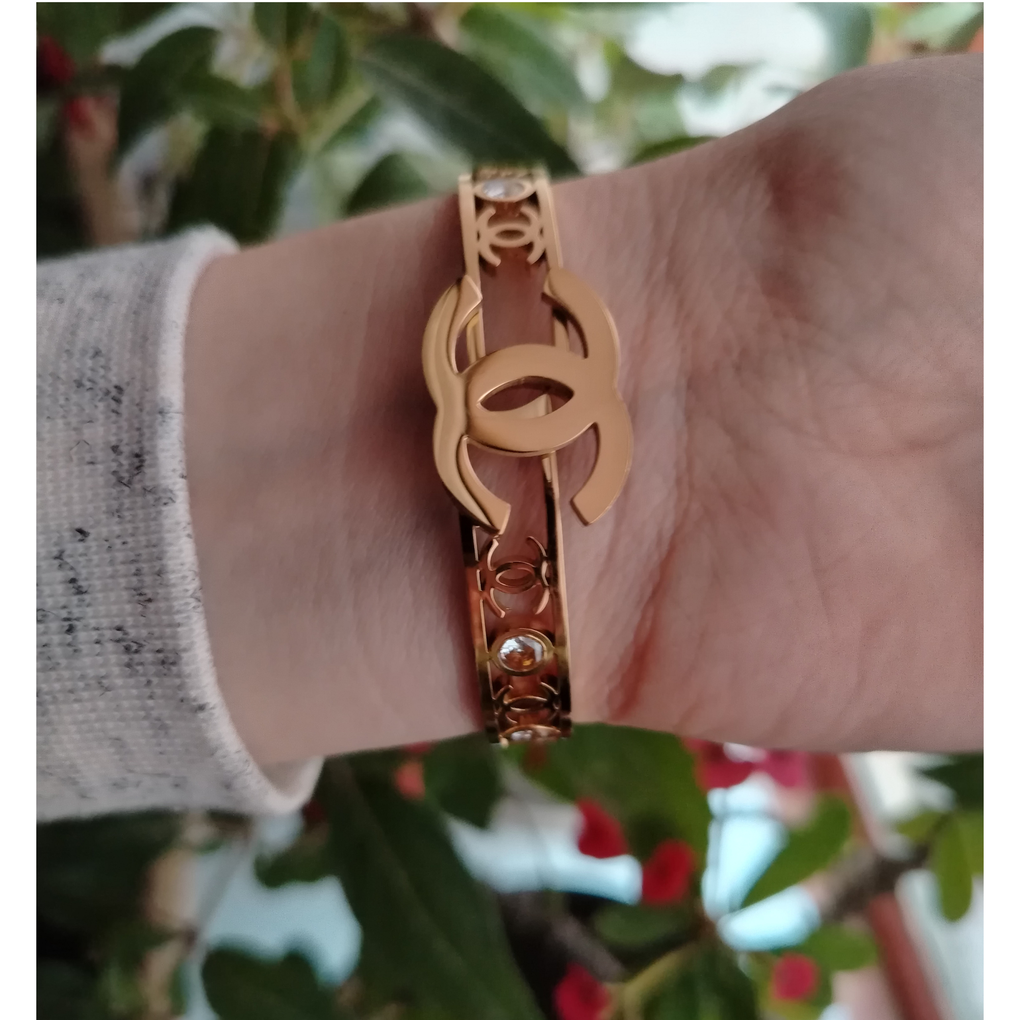 Моносерьга Chanel, аквамарин, golden — фото 1