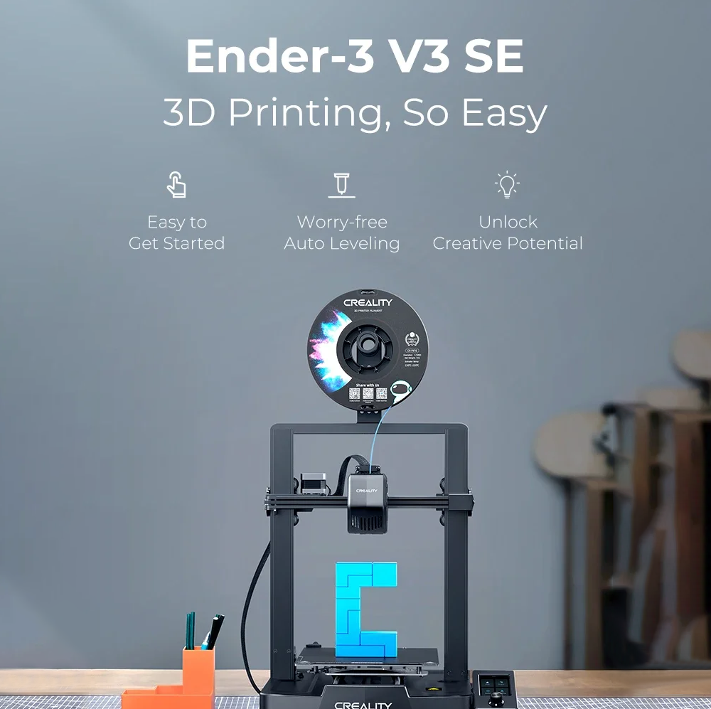3д принтер CREALITY Ender-3 V3 SE, 220х220х250, FDM, 1 экструдер, 280 мм/сек макс. скорость печати