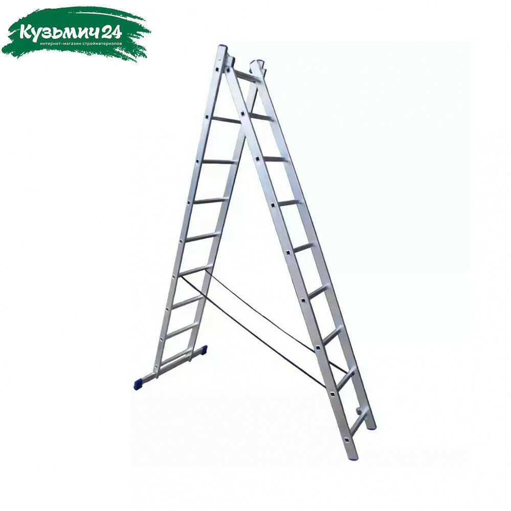 Лестница-стремянка Высота VL2-12 12 ступеней 2 секции алюминиевая нагрузка до 150 кг