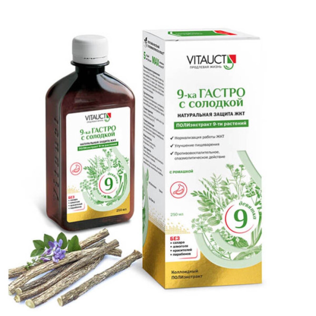 Vitauct 9-ка гастро для поддержки здоровья желудочно-кишечного тракта 250 мл