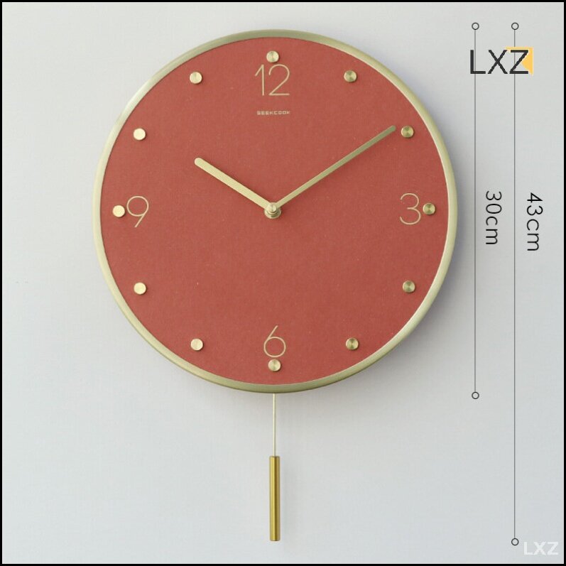 Эксклюзивные бесшумные циферблаты Geekcook Ins из латуни и МДФ в красном цвете