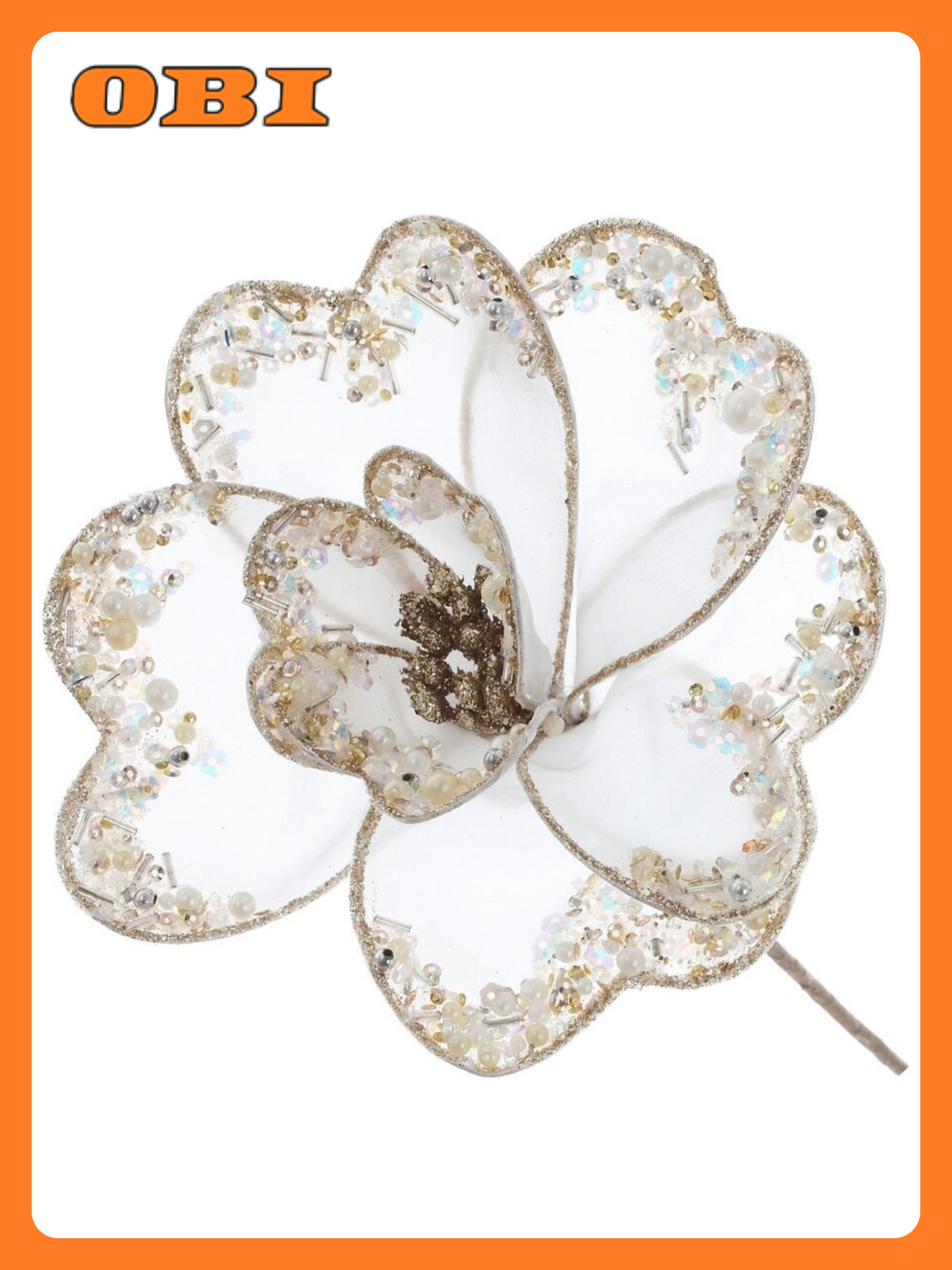 Цветок искусственный Магнолия L14 W14 H40 см