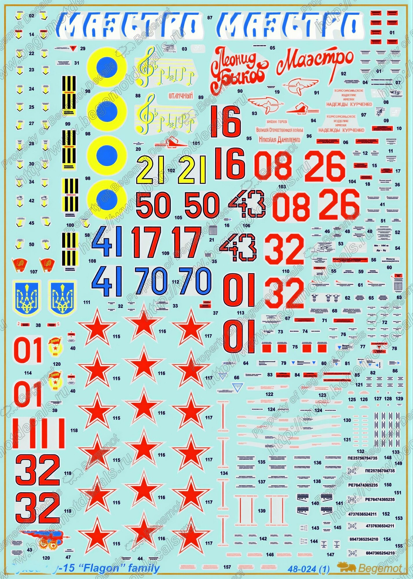 Декаль С_ухо_й С_у-15 часть 2. Масштаб 1:48 — фото 1