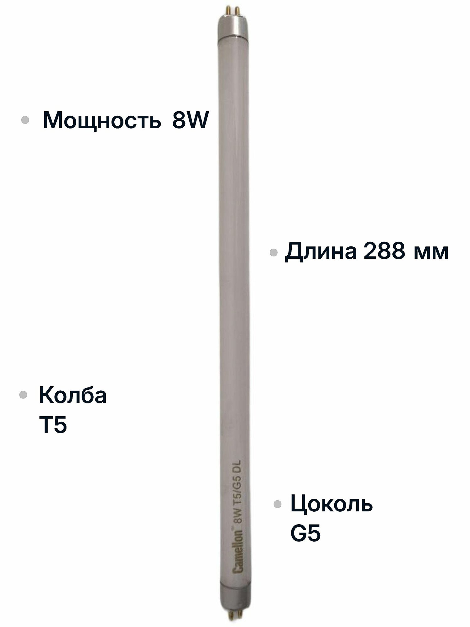 Лампа люминесцентная Camelion T5 G5 8W 6500 6K