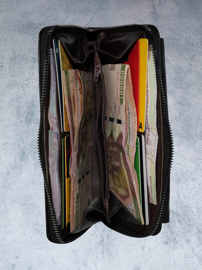 Кошелек , фактура гладкая, коричневый — фото 1