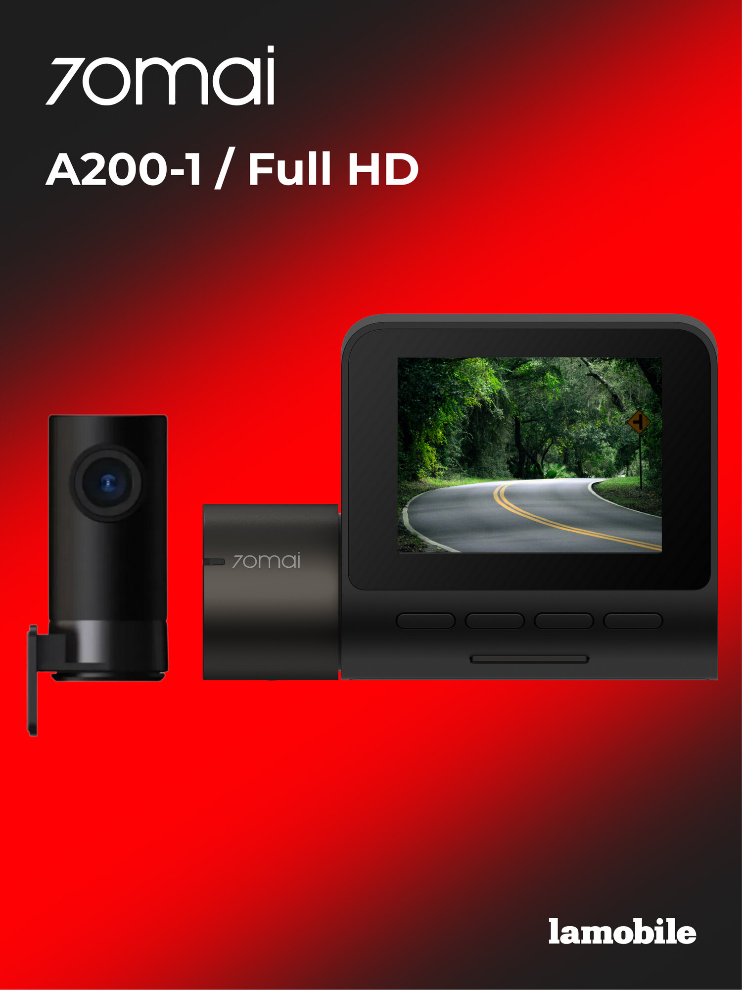 Видеорегистратор 70Mai Dash Cam A200 + Rear Cam Set (RU)