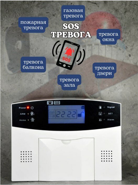 Комплект Wi-Fi GSM сигнализации с беспроводными датчиками в комплекте и сиреной