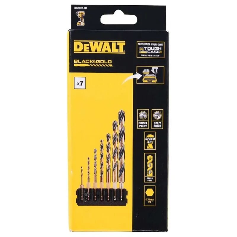 Набор сверл по металлу DeWALT "Black&Gold" 2-10мм 7шт. DT70831-QZ